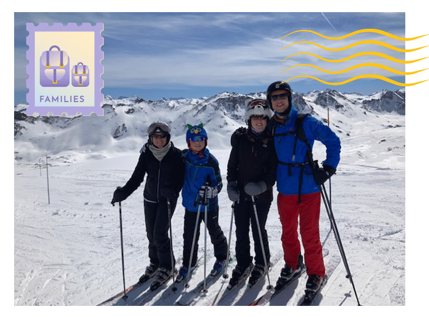 Photo of our clients in Flaine Family skiers on holiday